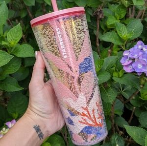NWT Starbucks tumbler pink bubbles